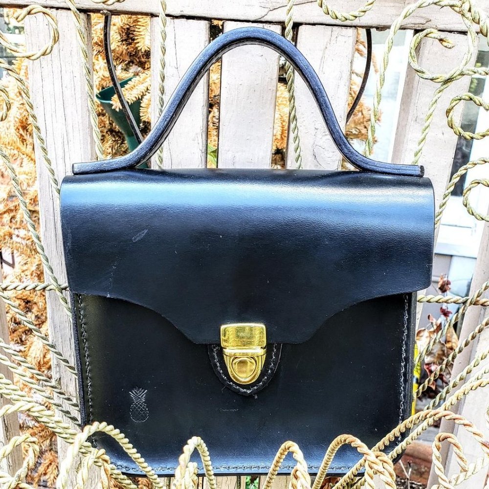 Black Sedgwick & Co. British Leather Top Handle Handbag